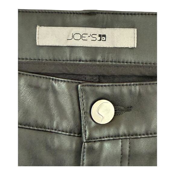 Joe's Jeans‎ Women's Black Faux Leather Mid-Rise Bootcut Pants Size 6 (28) NWOT - Picture 3 of 7